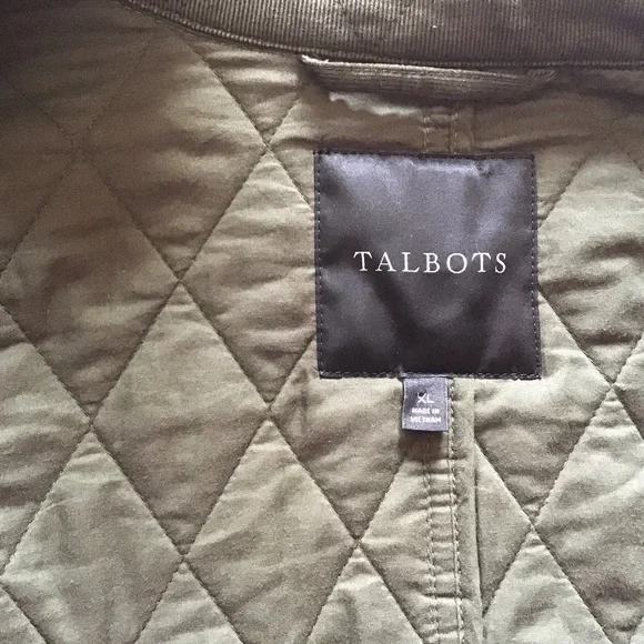 Talbots XL Women’s Quilted Jacket Corduroy Hunter Green Barn/Fisherman Core - Picture 11 of 16